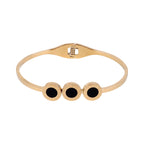 Anti-Tarnish Stainless Steel Roman Numerals Bracelet for Women & Girls – Black & Golden Elegance