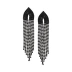 Her Jewels Black Rhinestone Tassel Drop Dangler Earrings for Women & Girls – Chandelier Style