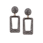 Her Jewels Gold Plated Antique Rectangle Dangler Earrings for Women & Girls – Elegant Hypoallergenic Alloy Jewelry