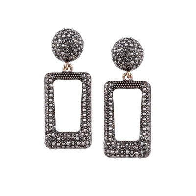 Her Jewels Gold Plated Antique Rectangle Dangler Earrings for Women & Girls – Elegant Hypoallergenic Alloy Jewelry