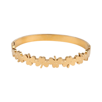 Her Jewels Anti-Tarnish Stainless Steel Flowerbloom Golden Bracelet for Women & Girls