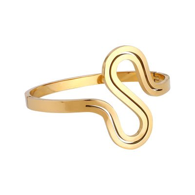 Her Jewels Anti-Tarnish Stainless Layer S-Shape Hollow Design Gold Plated Bracelet for Women & Girls