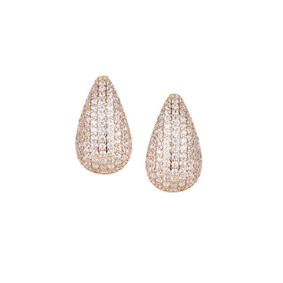 Her Jewels Gold Plated Teardrop Earrings for Women & Girls – Sparkling AD & Cubic Zirconia Studded Lightweight Jewelry