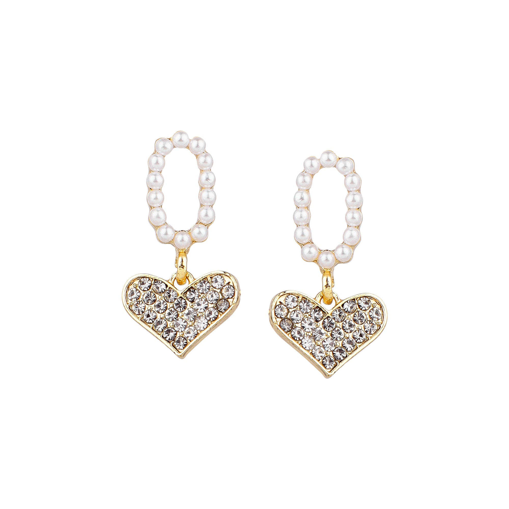 Her Jewels Cute Minimal Studded Heart Shaped Korean Earrings for Women & Girls