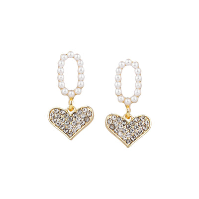 Her Jewels Cute Minimal Studded Heart Shaped Korean Earrings for Women & Girls