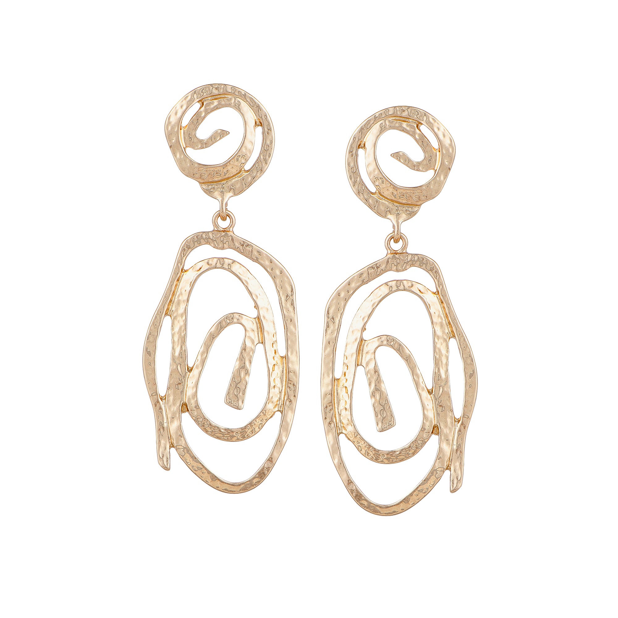 Her Jewels Gold Geometric Hollow Drop Earrings for Women & Girls – Stylish & Hypoallergenic