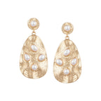 Her Jewels Gold Tone Faux Pearl Disc Drop Earrings for Women & Girls – Elegant & Hypoallergenic