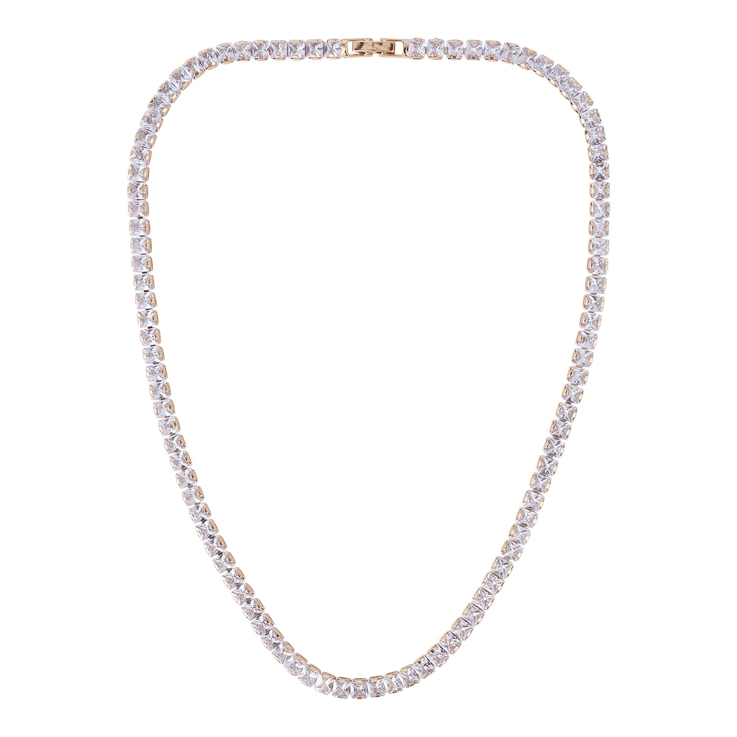 Stunning Moissanite Tennis Rose Gold Necklace for Women & Girls