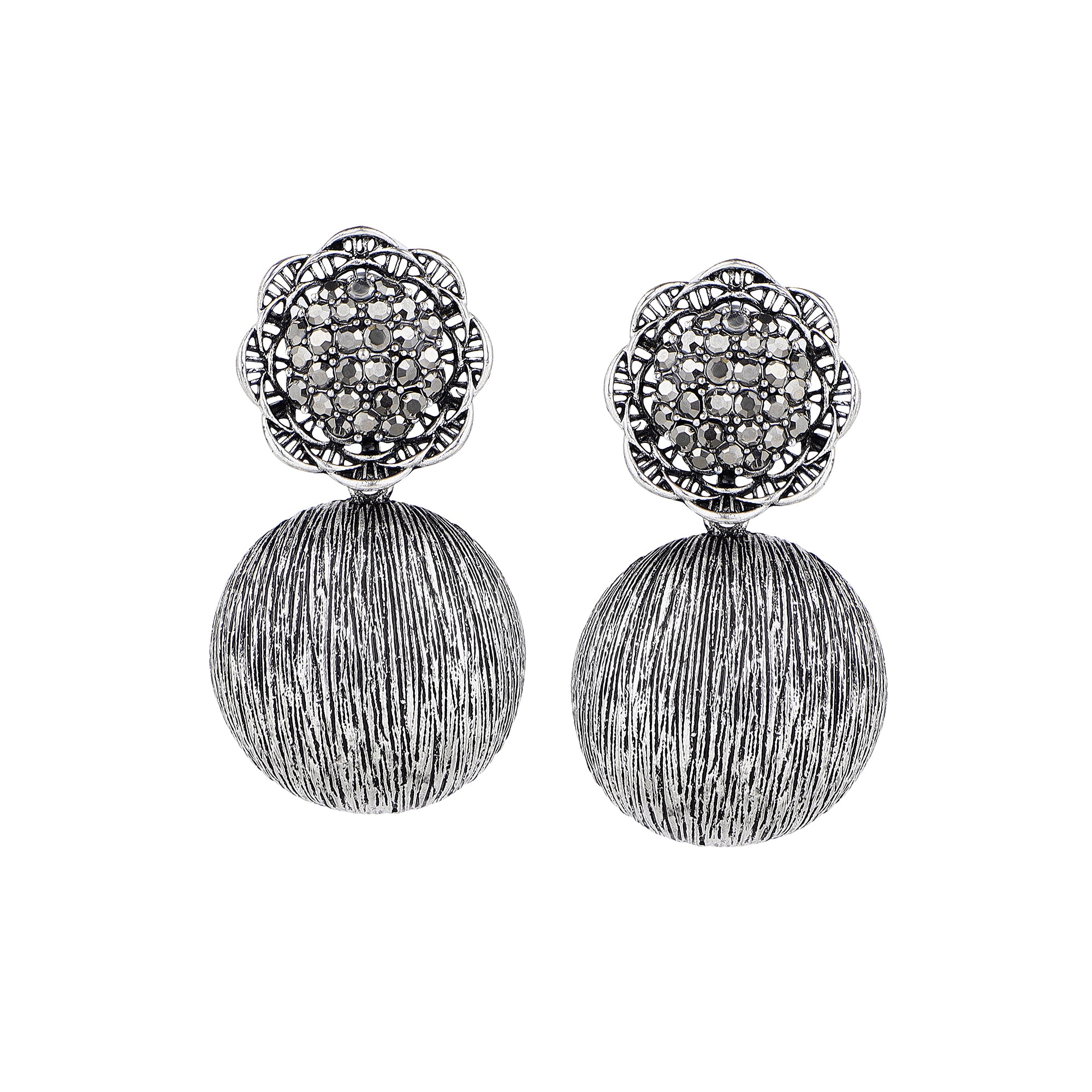 Her Jewels Antique Drop Design Dangler Earrings for Women & Girls – Dusky Finish, Elegant & Hypoallergenic Jewelry