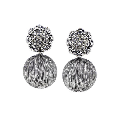 Her Jewels Antique Drop Design Dangler Earrings for Women & Girls – Dusky Finish, Elegant & Hypoallergenic Jewelry