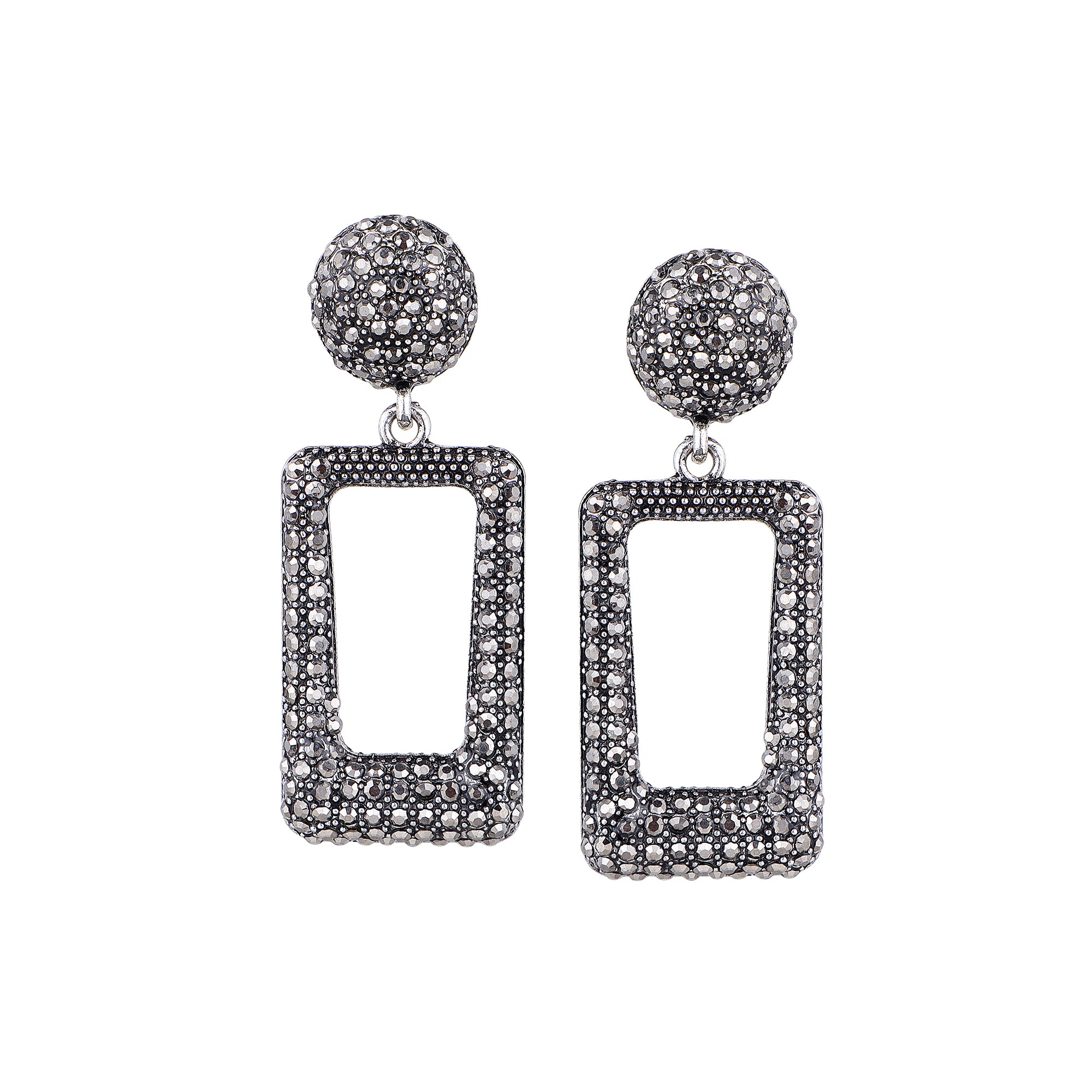Her Jewels Antique Rectangle Shaped Dangler Earrings for Women & Girls – Elegant Alloy Jewelry, Hypoallergenic & Unique Design