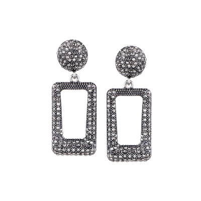 Her Jewels Antique Rectangle Shaped Dangler Earrings for Women & Girls – Elegant Alloy Jewelry, Hypoallergenic & Unique Design