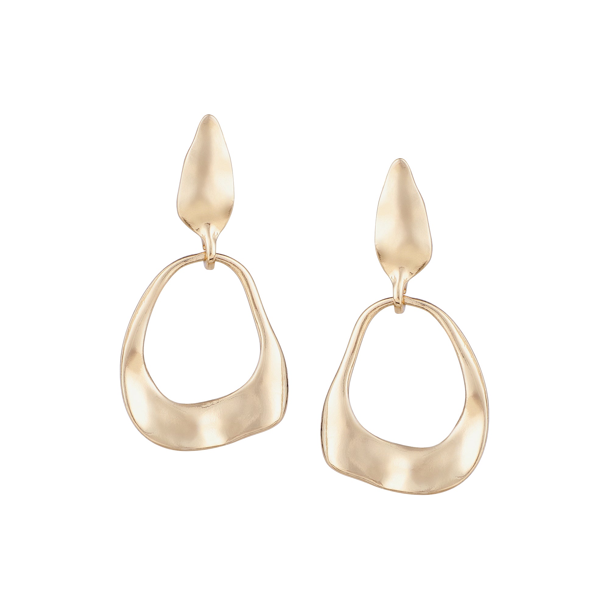 Her Jewels Anti Tarnish Gold Plated Geometric Drop Korean Design Earrings for Women & Girls