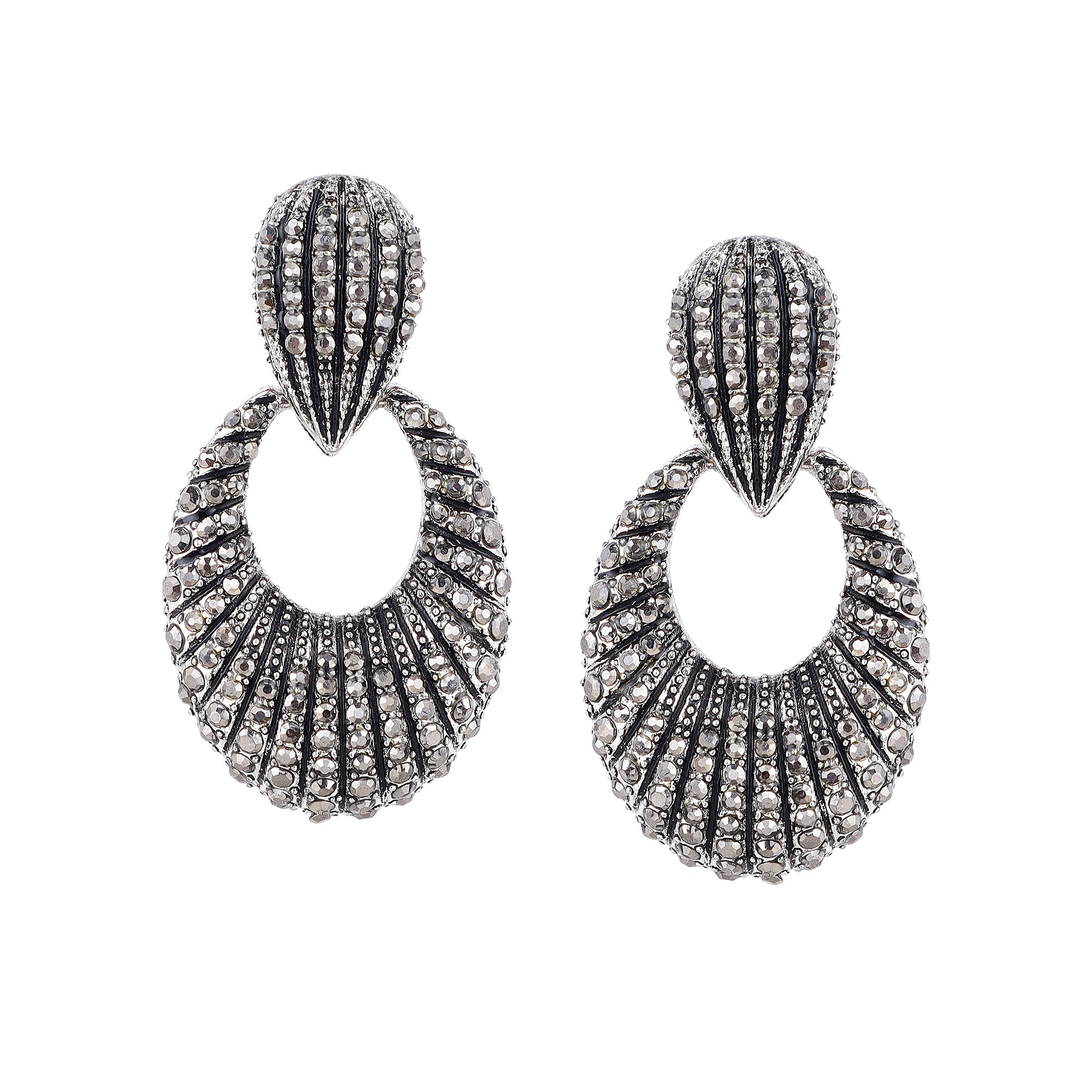 Her Jewels Antique Oval Shaped Dangler Earrings for Women & Girls – Elegant Hypoallergenic Alloy Jewelry