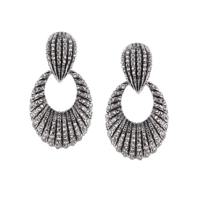 Her Jewels Antique Oval Shaped Dangler Earrings for Women & Girls – Elegant Hypoallergenic Alloy Jewelry