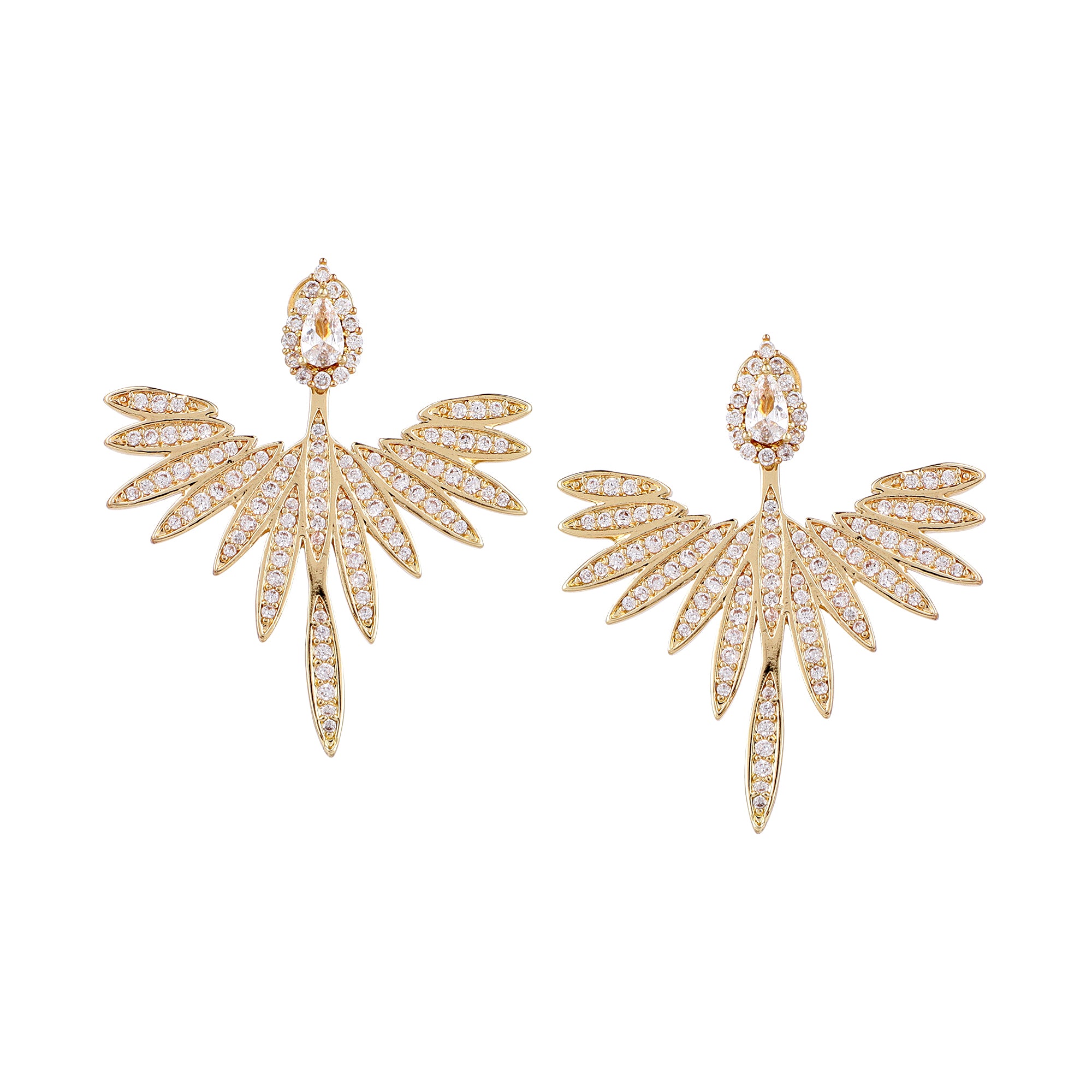 Her Jewels Gold Studded Eagle Shaped Earrings for Women & Girls – Elegant Lightweight Stainless Steel Statement Jewelry