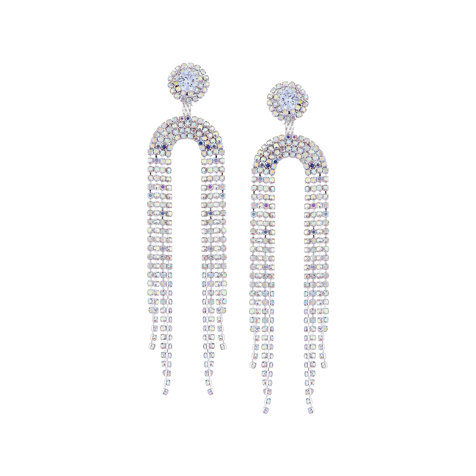 Her Jewels Rhinestone Tassel Drop Dangler Earrings for Women & Girls – Sparkling Chandelier Design