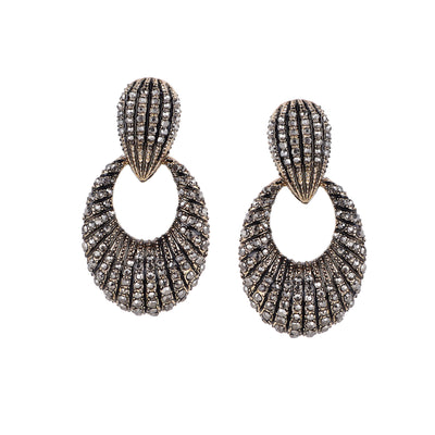 Her Jewels Gold Plated Oval Dangler Earrings for Women & Girls – Elegant Hypoallergenic Alloy Jewelry