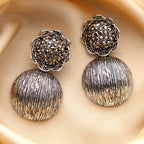 Her Jewels Antique Drop Design Dangler Earrings for Women & Girls – Dusky Finish, Elegant & Hypoallergenic Jewelry