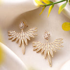Her Jewels Gold Studded Eagle Shaped Earrings for Women & Girls – Elegant Lightweight Stainless Steel Statement Jewelry