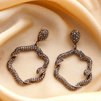 Her Jewels Gold Plated Turkish Leaf Design Dangler Earrings for Women & Girls – Antique Style, Lightweight & Hypoallergenic