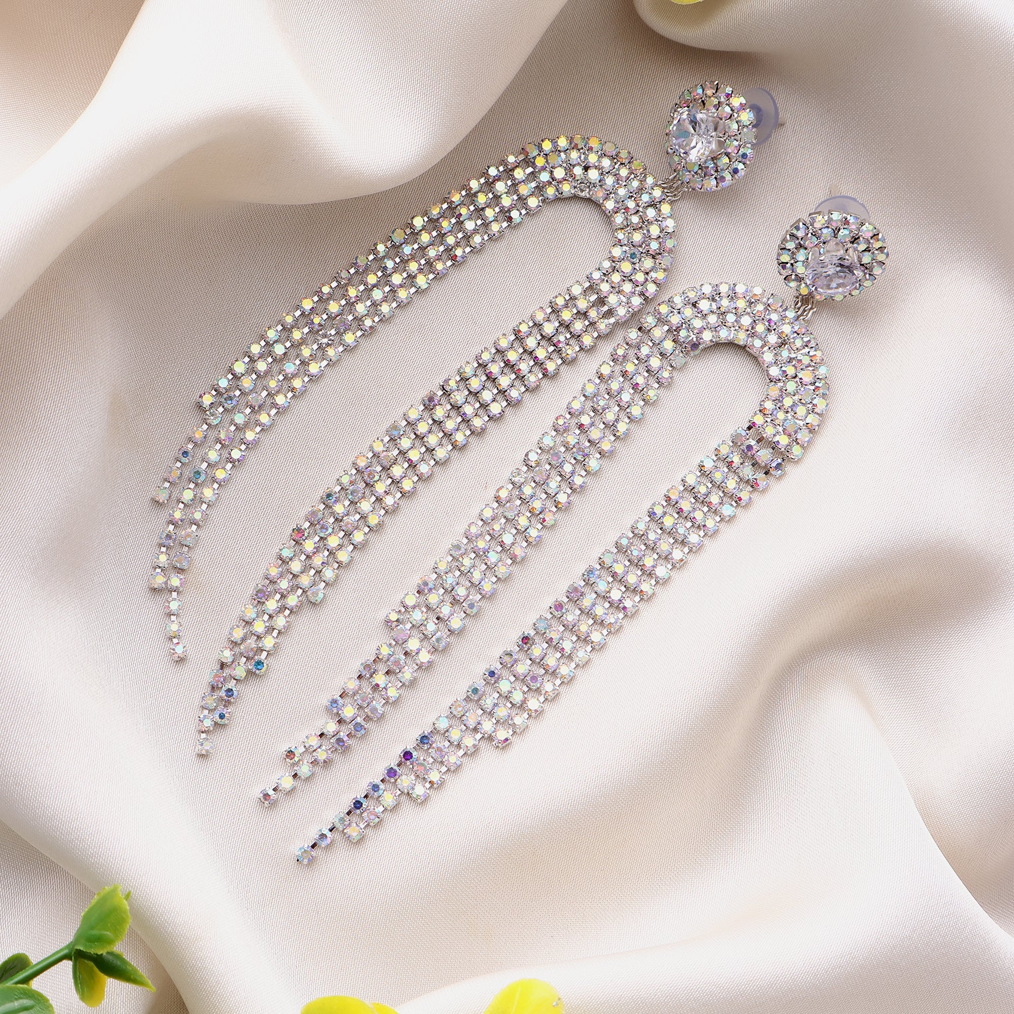 Her Jewels Rhinestone Tassel Drop Dangler Earrings for Women & Girls – Sparkling Chandelier Design