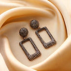 Her Jewels Gold Plated Antique Rectangle Dangler Earrings for Women & Girls – Elegant Hypoallergenic Alloy Jewelry