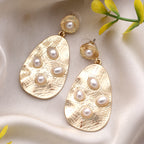 Her Jewels Gold Tone Faux Pearl Disc Drop Earrings for Women & Girls – Elegant & Hypoallergenic