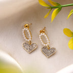 Her Jewels Cute Minimal Studded Heart Shaped Korean Earrings for Women & Girls