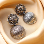 Her Jewels Antique Drop Design Dangler Earrings for Women & Girls – Dusky Finish, Elegant & Hypoallergenic Jewelry