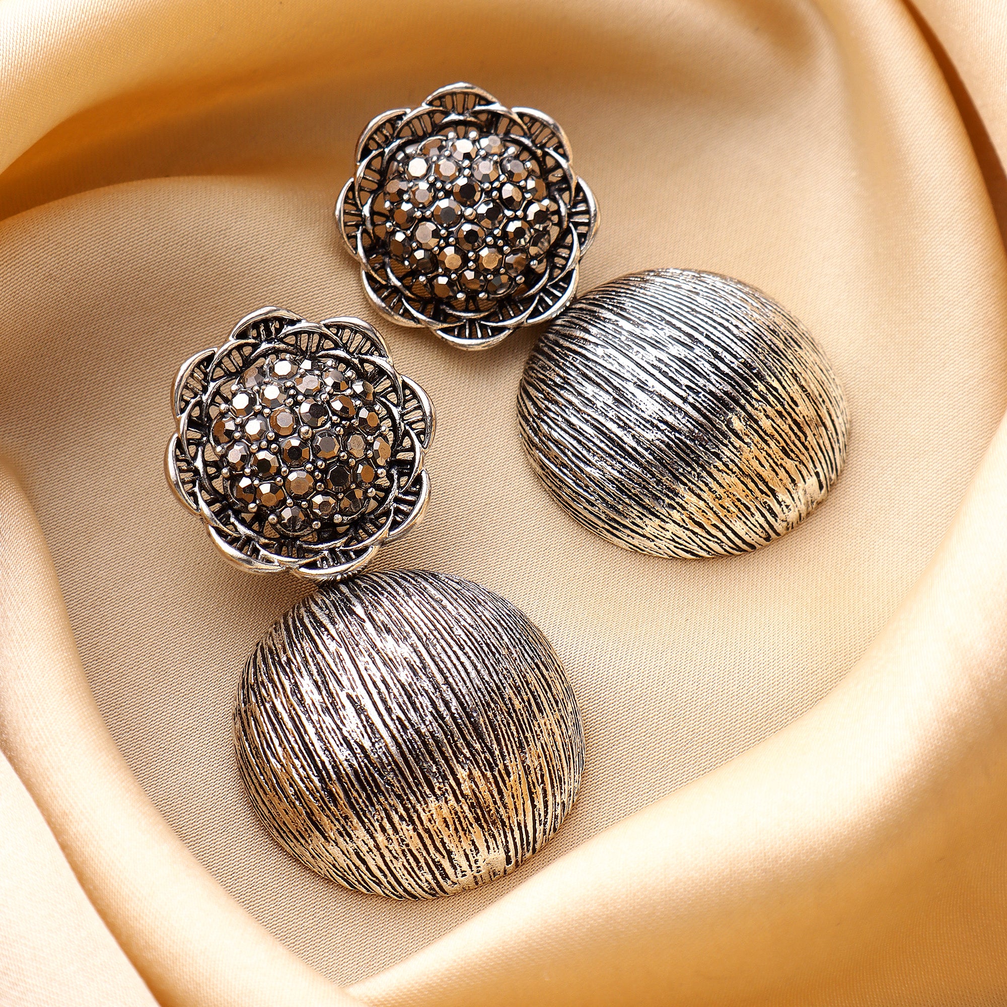 Her Jewels Antique Drop Design Dangler Earrings for Women & Girls – Dusky Finish, Elegant & Hypoallergenic Jewelry