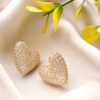 Her Jewels Anti Tarnish Gold-Plated AD Studded Heart Shaped Stud Earrings for Women & Girls