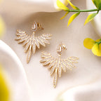 Her Jewels Gold Studded Eagle Shaped Earrings for Women & Girls – Elegant Lightweight Stainless Steel Statement Jewelry