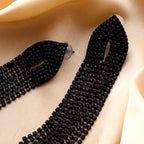 Her Jewels Black Rhinestone Tassel Drop Dangler Earrings for Women & Girls – Chandelier Style