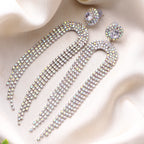 Her Jewels Rhinestone Tassel Drop Dangler Earrings for Women & Girls – Sparkling Chandelier Design