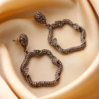 Her Jewels Gold Plated Turkish Leaf Design Dangler Earrings for Women & Girls – Antique Style, Lightweight & Hypoallergenic