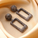 Her Jewels Antique Rectangle Shaped Dangler Earrings for Women & Girls – Elegant Alloy Jewelry, Hypoallergenic & Unique Design
