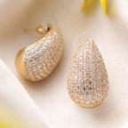 Her Jewels Gold Plated Teardrop Earrings for Women & Girls – Sparkling AD & Cubic Zirconia Studded Lightweight Jewelry