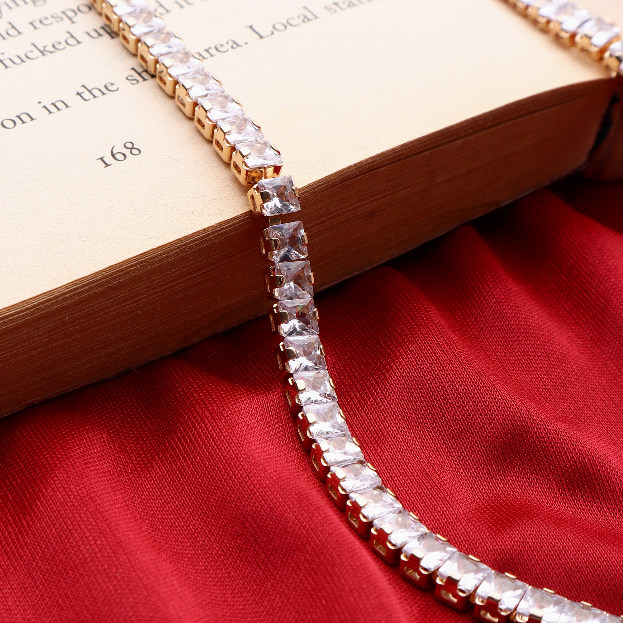 Stunning Moissanite Tennis Rose Gold Necklace for Women & Girls