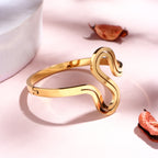 Her Jewels Anti-Tarnish Stainless Layer S-Shape Hollow Design Gold Plated Bracelet for Women & Girls