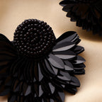 Her Jewels Black Handmade Beaded Flower Earrings for Women & Girls – Elegant Floral Design, Lightweight Unique Jewelry