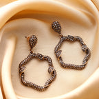 Her Jewels Gold Plated Turkish Leaf Design Dangler Earrings for Women & Girls – Antique Style, Lightweight & Hypoallergenic