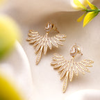 Her Jewels Gold Studded Eagle Shaped Earrings for Women & Girls – Elegant Lightweight Stainless Steel Statement Jewelry
