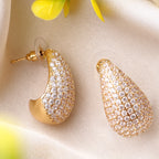Her Jewels Gold Plated Teardrop Earrings for Women & Girls – Sparkling AD & Cubic Zirconia Studded Lightweight Jewelry
