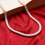 Stunning Moissanite Tennis Rose Gold Necklace for Women & Girls