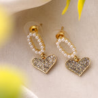 Her Jewels Cute Minimal Studded Heart Shaped Korean Earrings for Women & Girls