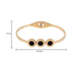 Anti-Tarnish Stainless Steel Roman Numerals Bracelet for Women & Girls – Black & Golden Elegance