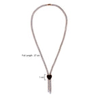 Stunning Rhodium Plated Cubic Zirconia Studded Rose Gold Necklace With a Black Heart for Women & Girls