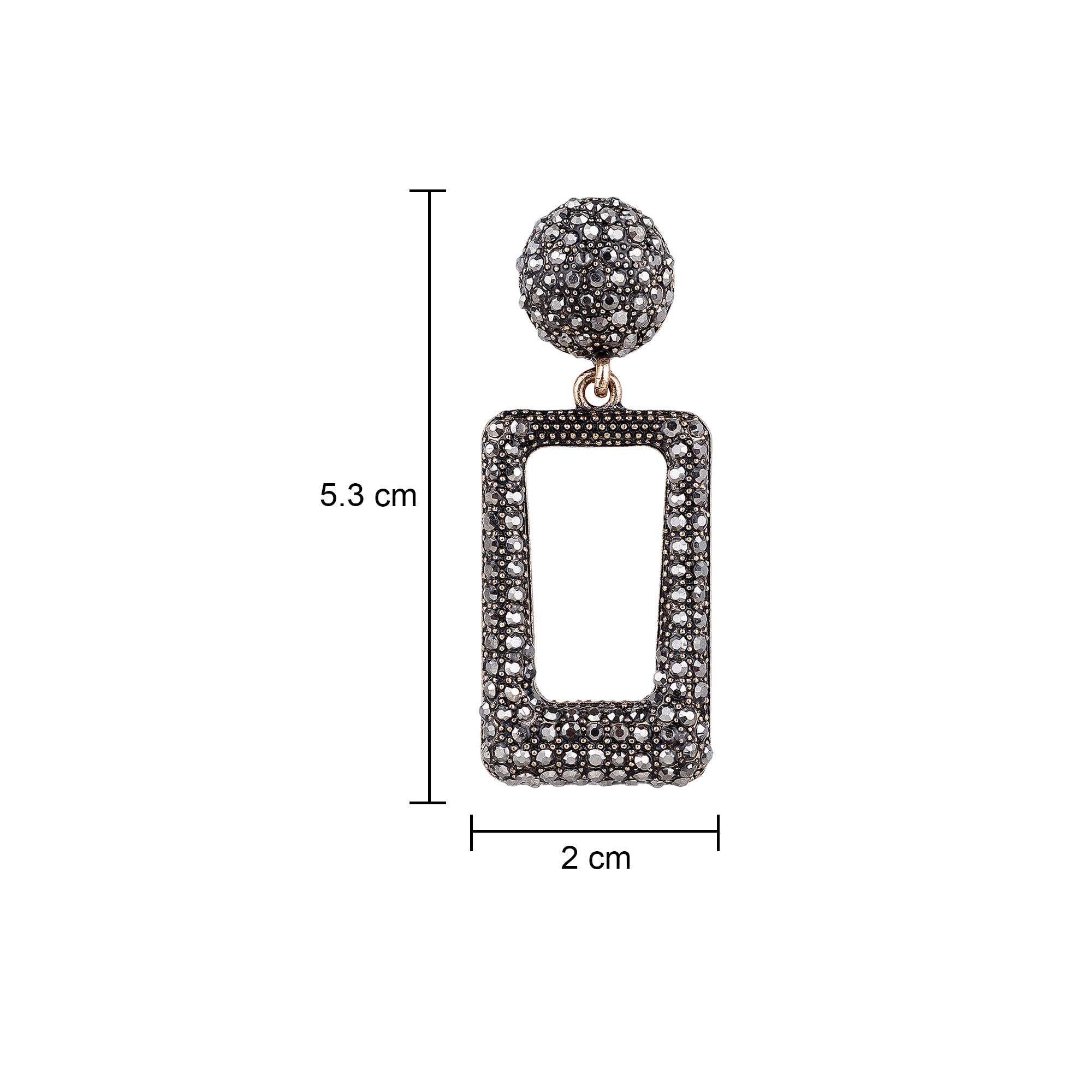 Her Jewels Gold Plated Antique Rectangle Dangler Earrings for Women & Girls – Elegant Hypoallergenic Alloy Jewelry