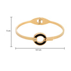 Her Jewels Anti-Tarnish Stainless Steel BVLGARI Inspired Gold & Black Bracelet for Women & Girls